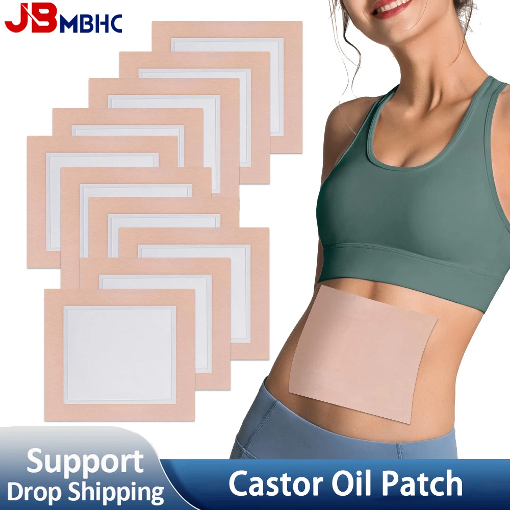

10PCSAdhesive Castor Oil Sticker Castor Neck Waist Oil Pack Set for Weight Loss Insomnia Relief Sleep Aid Essential Oil Slimming