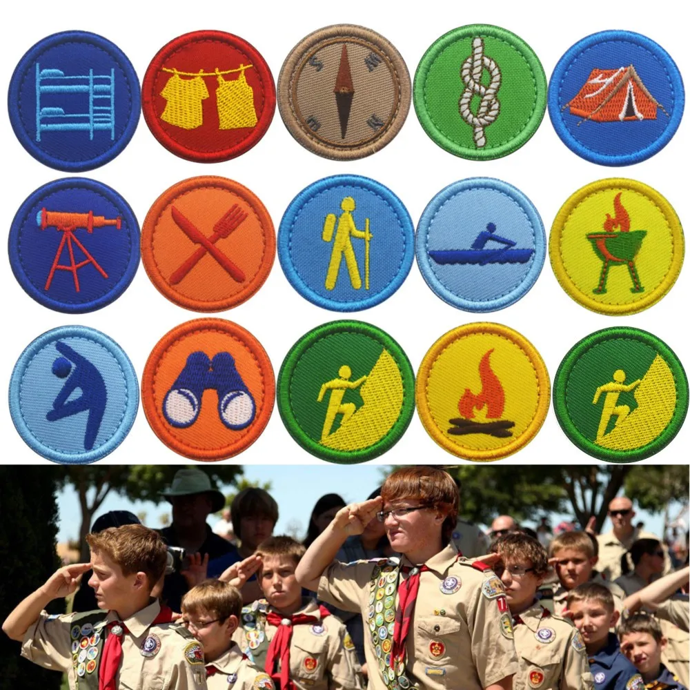 

Embroidered Patch Hook and Loop Patches Tactics American Boy Scout Morale Badges on Backpack Hat Reward Clothes Patch