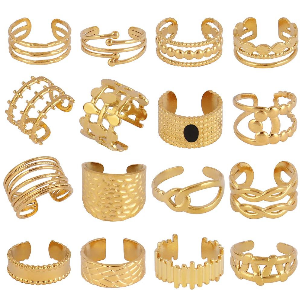 Женское Винтажное кольцо в стиле панк Открытое из нержавеющей стали с