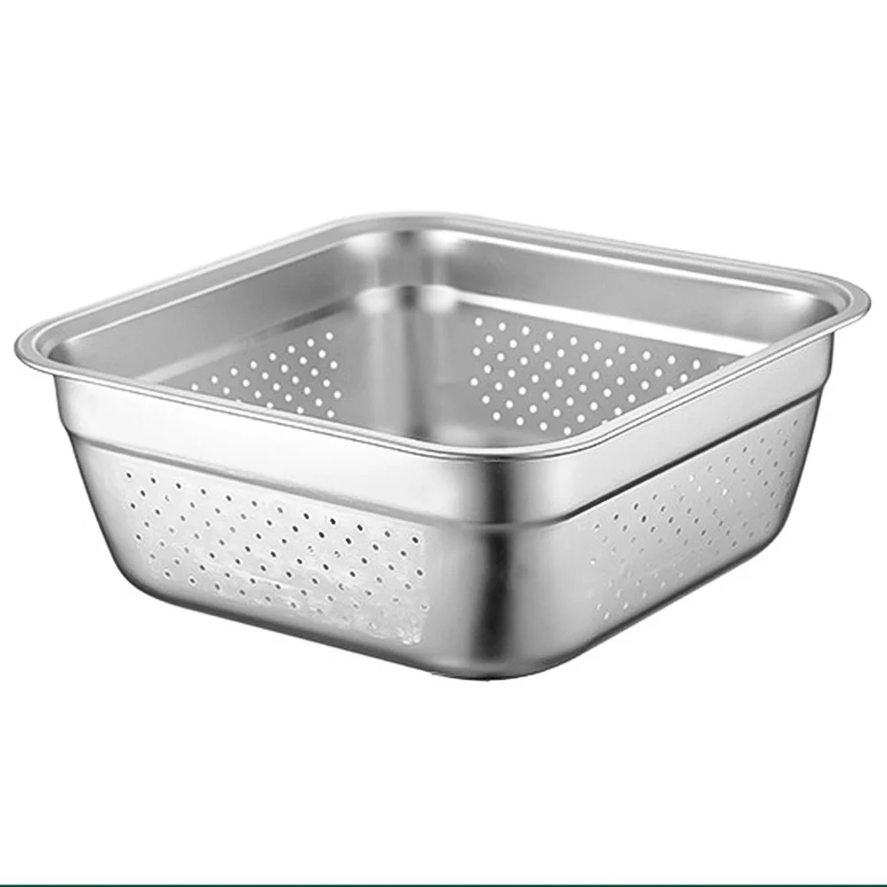 

Strainer Colander Basket Steel Washing Stainless Vegetable Rice Bowl Mesh Basingreenkitchen Pasta Fruit Multifunctional Washer