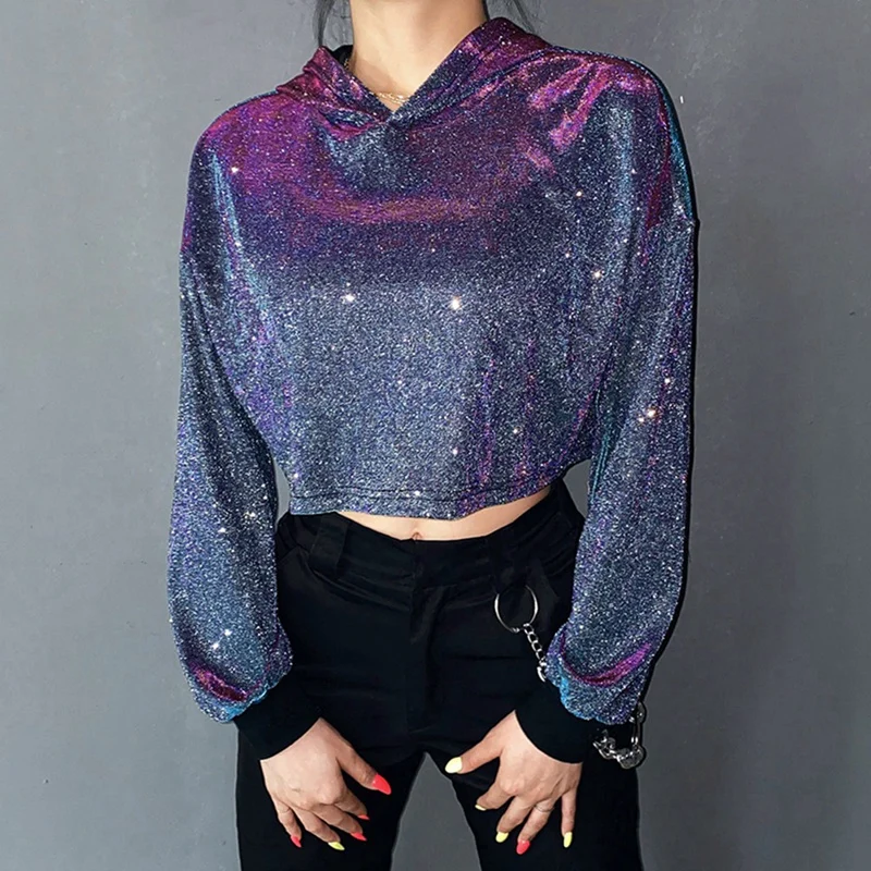 

Sweatshirts Women Plus Long Sleeve Crop Top Sweatshirt Hoodie Harajuku Oversized Streetwear Sweat