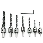 4 шт.компл.! Зенкер для фаски с 5 канавками, набор сверл с шестигранным ключом, зенкер для фаски, деревообрабатывающие электроинструменты 4 мм-6 мм