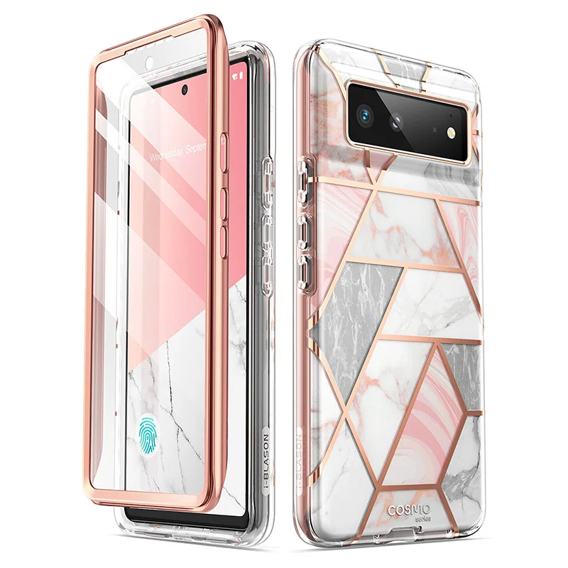 

Тонкий полноразмерный стильный защитный чехол со встроенным защитным экраном для Google Pixel 6 (выпуск 2021)