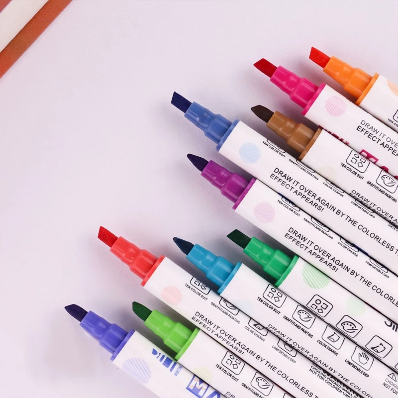 

Маркерная ручка с двойной головкой, творческий набор флуоресцентных ручек различных цветов, школьные и офисные принадлежности, Канцтовары,...