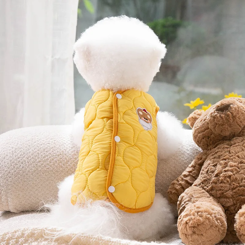 

Cartoon Bear Vest Parka Dog Jacket Puppy Clothes Winter Jumpsuit Jackets for Dogs Small Coat Chihuahua Clothing