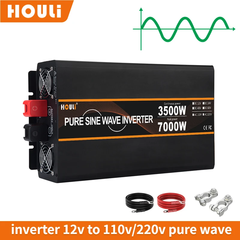 Inversor 12 В 24 в 48 в для переменного тока 110 В 220 В Onda Senoidal Pura 7000 Вт 5000 Вт Инвертор немодулированного синусоидального сигнала внешние аккумуляторы Солнечный инвертор