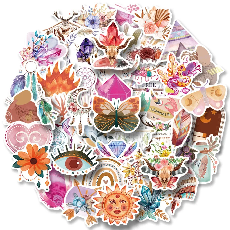 

50pcs Homemade Bohemian Graffiti Stickers Notebook Car Stickers