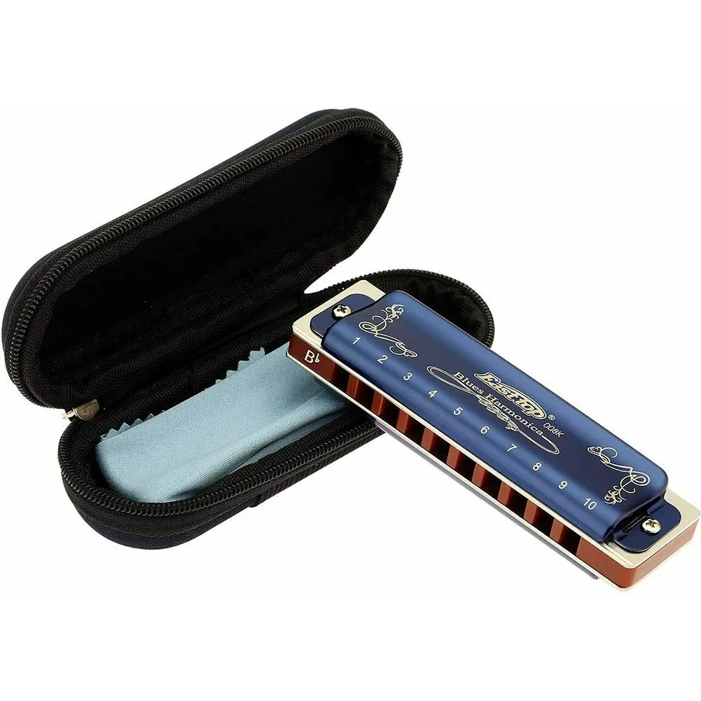 

Easttop Harmonica 10 Holes Blues Mouth Organ Musical Instruments Key Of C Black With Box Musical Instruments Black Blue T008K