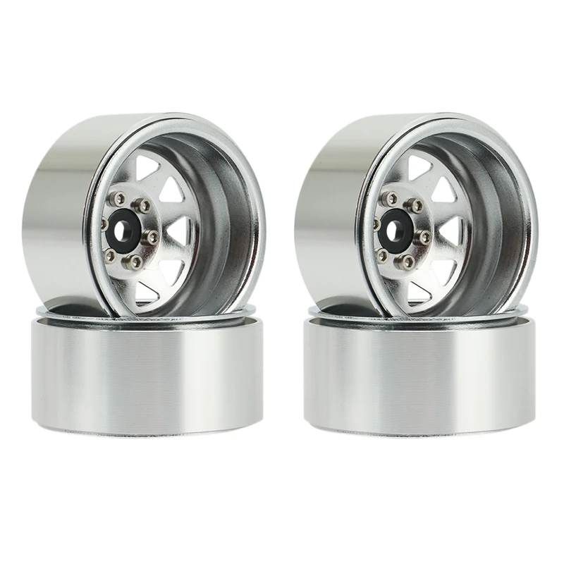 

4PCS Deep Dish Wagon 1.9 Metal Beadlock Wheel Hub Rim for 1/10 RC Crawler Axial SCX10 90046 Traxxas TRX4 RC4WD D90