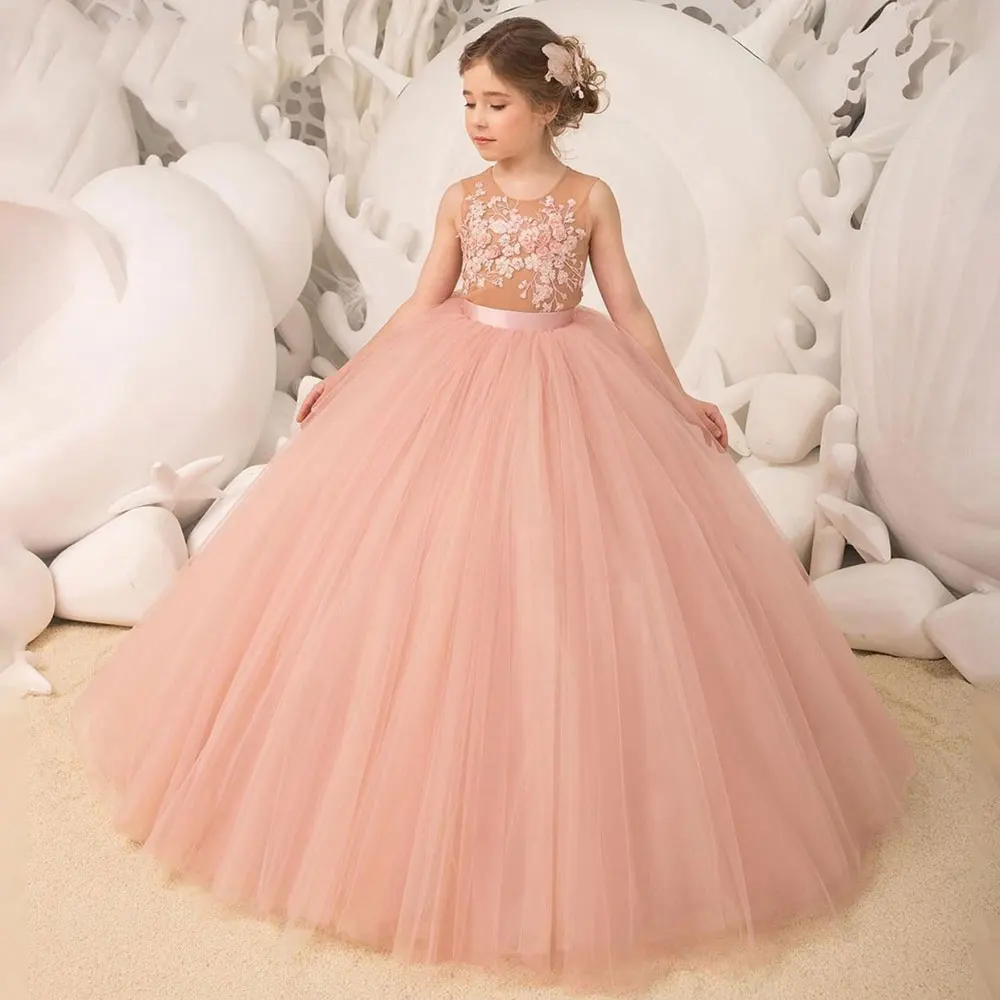 

Mvozein Tulle Puffy Princess Dress Baby Girl Birthday Dress Cute Little Kids Dress Lace First Communion Dress