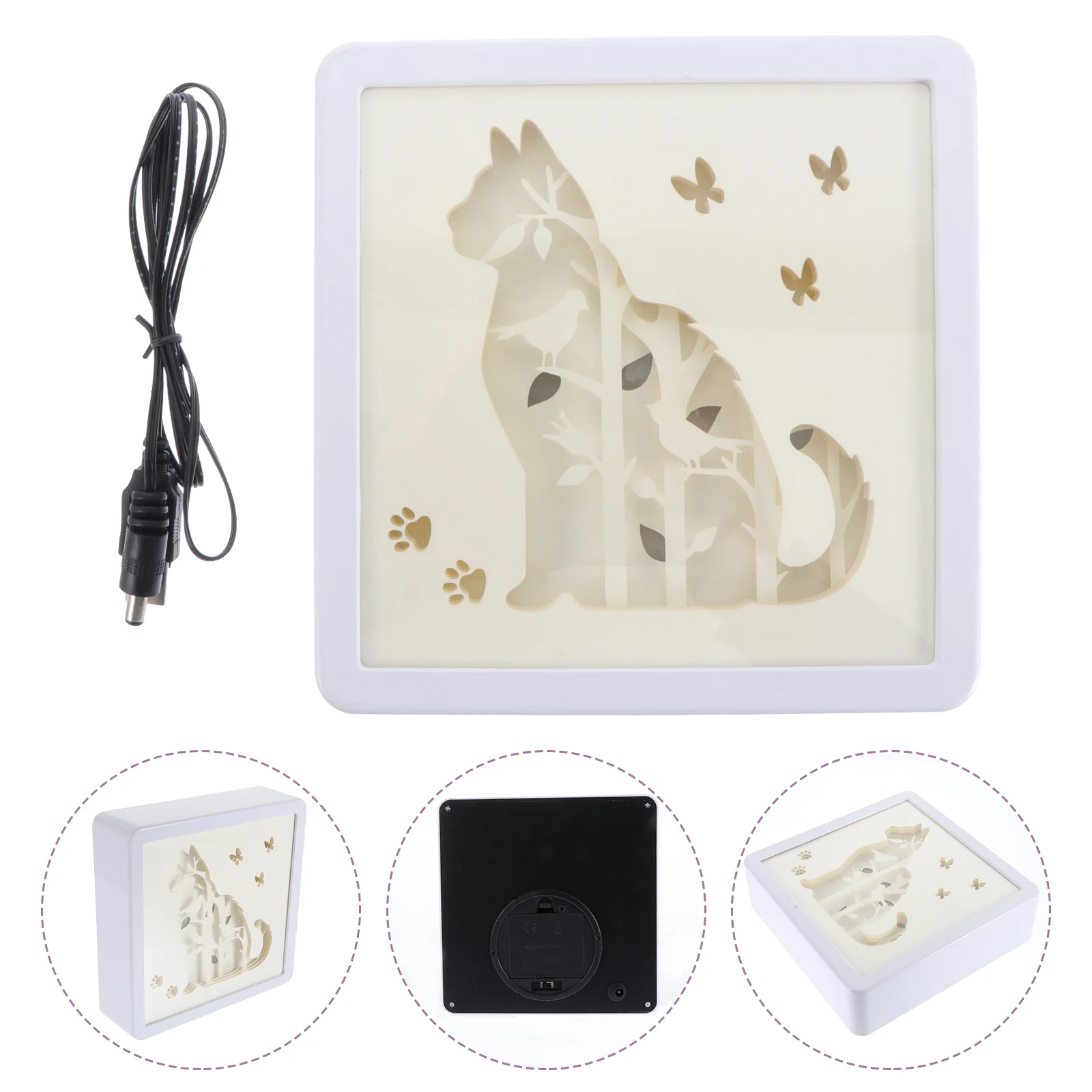 

1 Set Creative 3d Light And Shadow Paper Sculpture Material Home Desk Lamp