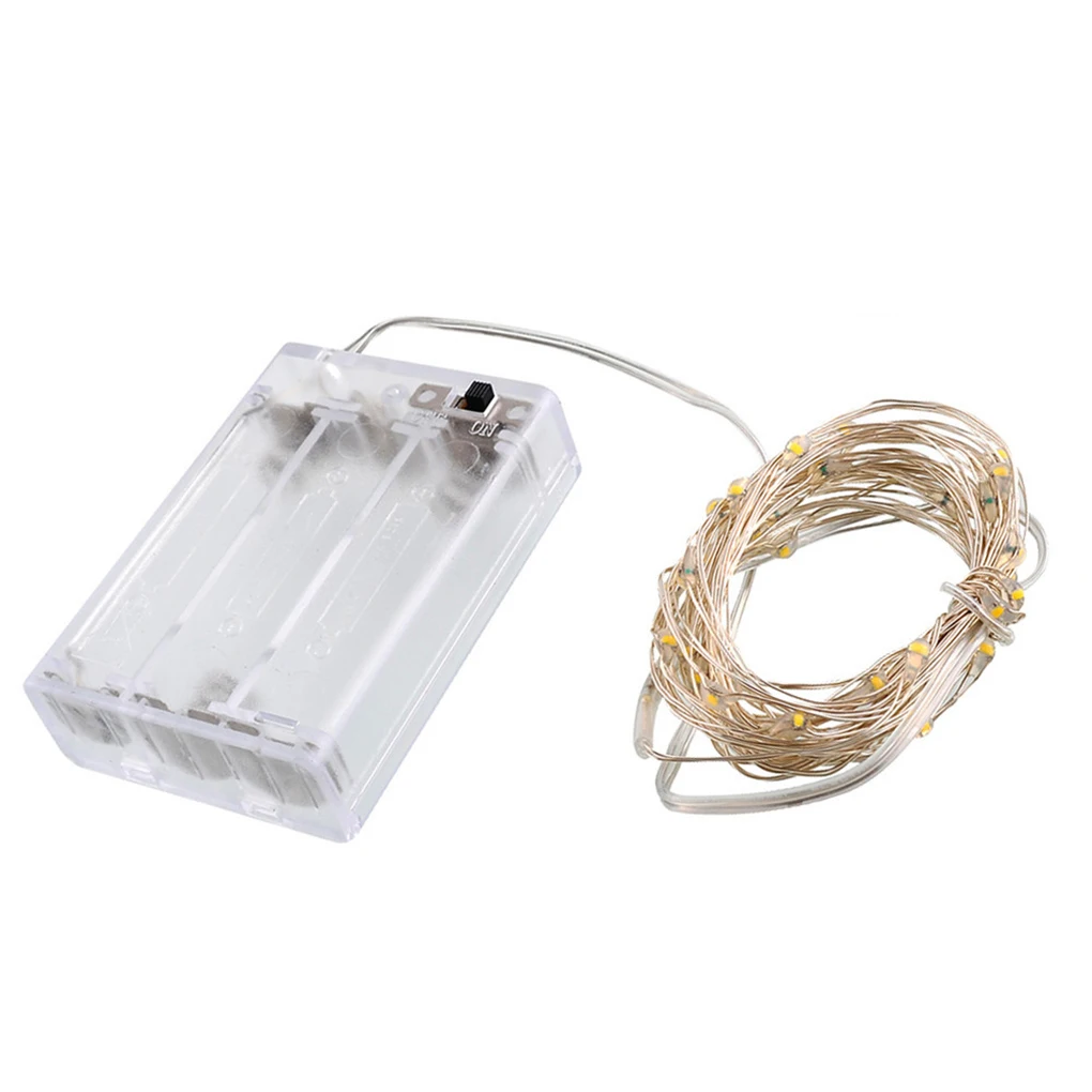 

2/3/4/5/10m Copper Wire LED Lights String Batteries Case Decorative Lights Christmas Tree Party Decoration