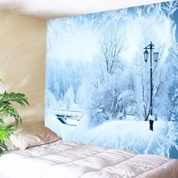 custom size 3d printed snow house tapestries wall hanging tapestry travel sandy beach picnic throw bed sheet dropship