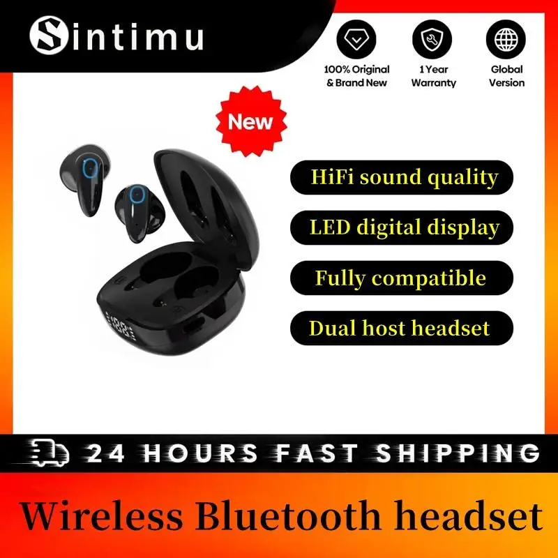 

Wireless Bluetooth Earphones Half In Ear Design Touch Operation HiFi Sound Quality Waterproof Dual Host Sports Bluetooth Headset
