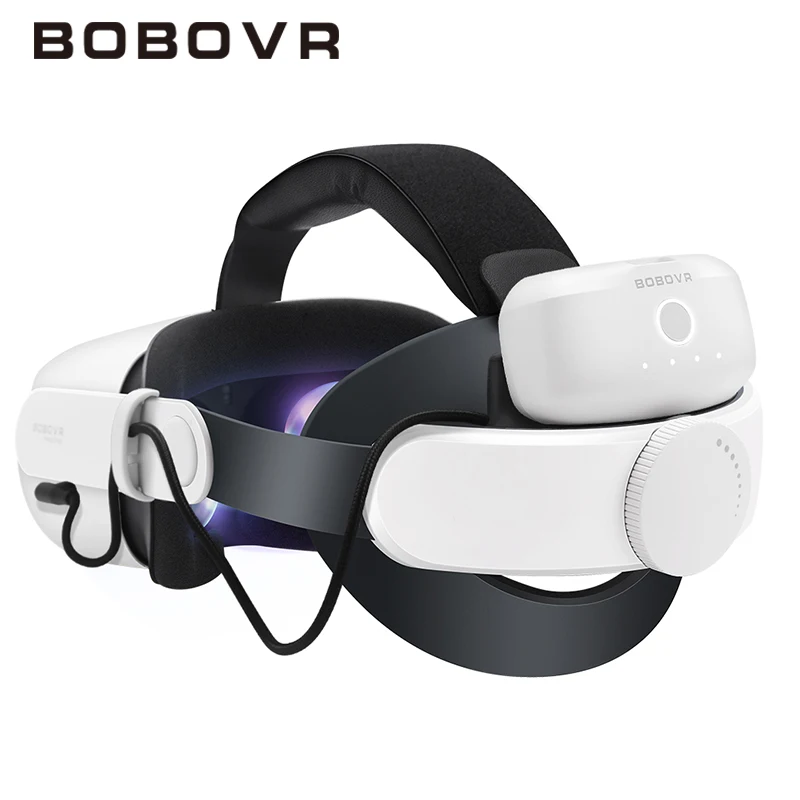 BOBOVR M1 Plus Battery Head Strap Compatible with Meta Quest 2 5200mah Elite Strap Enhanced Support with Battery Pack Power Bank