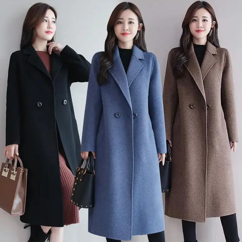 

Cloth coat female new coat in the spring and autumn period and the han edition loose cardigan long big yards woolen cloth coat