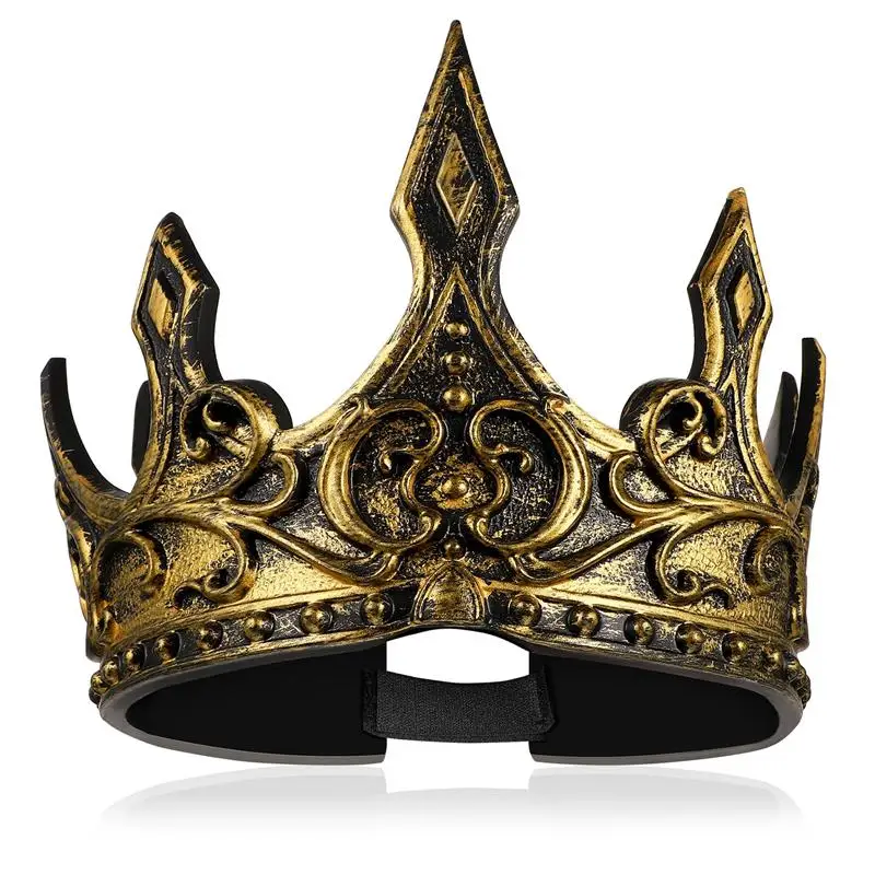 

1 шт. король корона Хэллоуин Выпускной корона король мужской косплей представления головной убор из искусственной пены 3D мягкая король сред...
