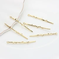 zinc alloy geometric point strip long tip branches charms 6pcslot for diy fashion jewelry earrings making accessories