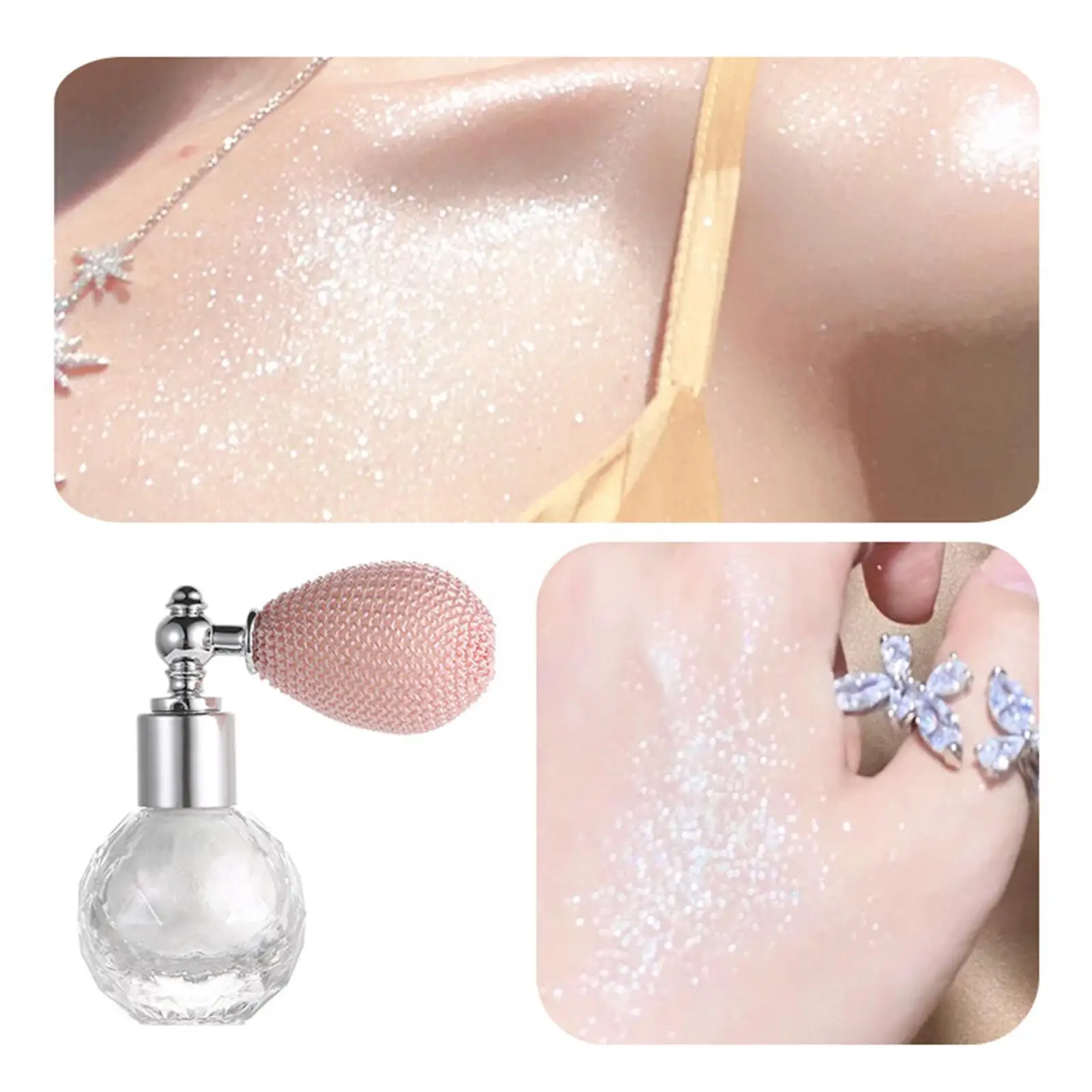 

Fashion Highlighter Powder Spray High Gloss Glitter Powder Spray Shimmer Sparkle Powder Makeup for Face Body Highlight Make D6S1