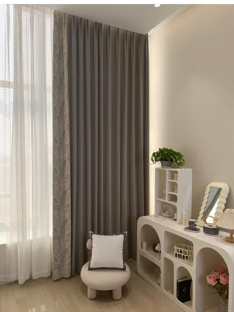 

2023 Autumn New French Print Modern Minimalist Light Luxury Curtains for Living Room Bedroom Balcony High Blackout Curtain Ycy