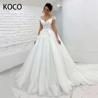 macdougal wedding dress 2022 princess illusion o neck long train tulle appliques vestido de novia civil for women custom made