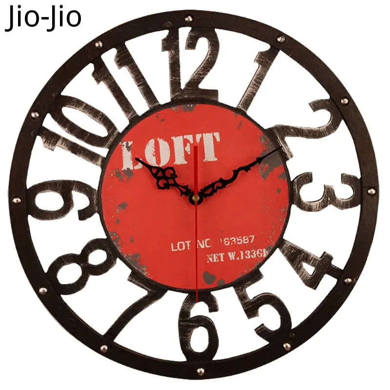 

Metal Vintage Wall Clock Industrial Living Room American Modern Metal Wall Clock Kitchen Zegar Scienny Stylish House Decoration