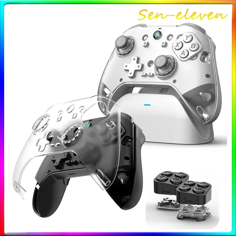 Фото Игровой контроллер для Steam/Switch/Android/IOS/PC/TV, беспроводной геймпад с 6-осевым гироскопом, джойстиком Hall и зарядной базой №1