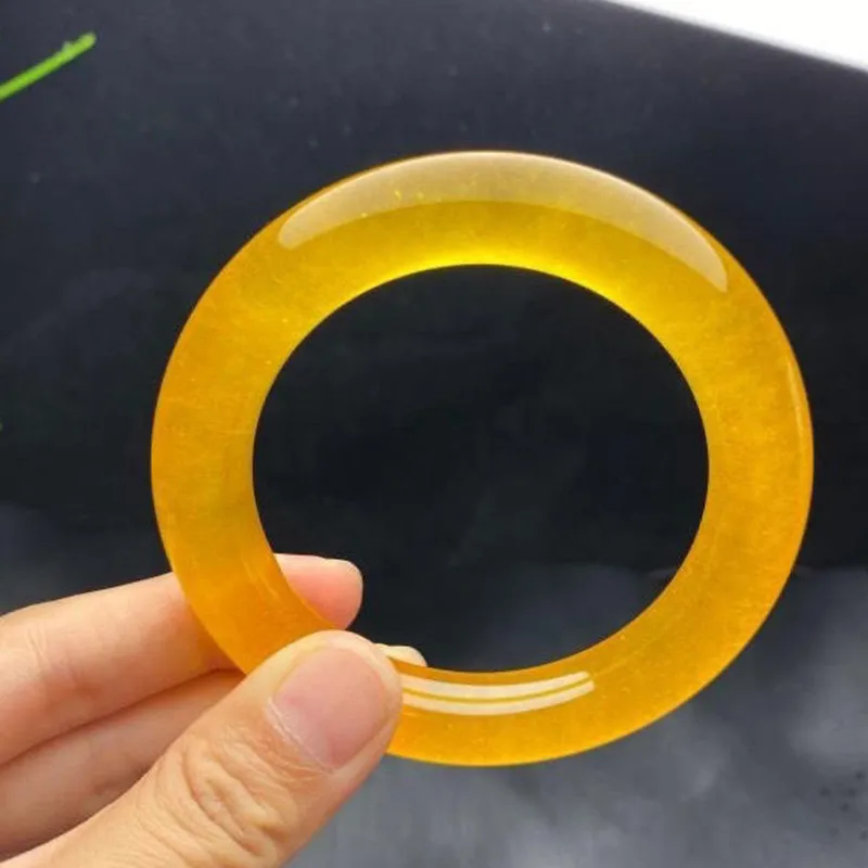 Натуральный желтый браслет Jadeit резьба ювелирные изделия женские модные