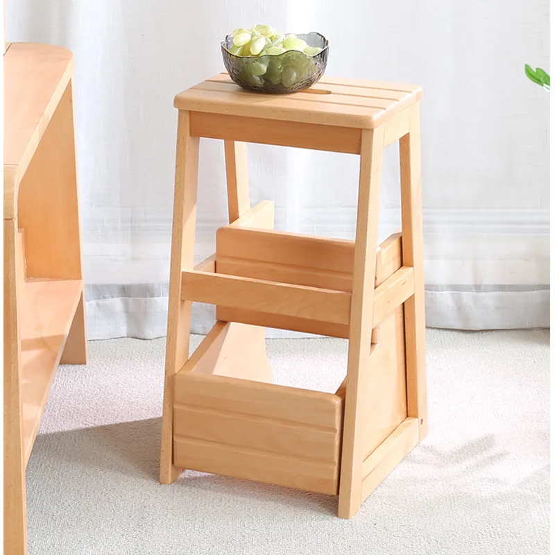 

Домашнее кресло-лестница из массива дерева, удобная складная ступенчатая лестница, многофункциональная трехступенчатая лестница, стабильный несущий ступенчатый стул