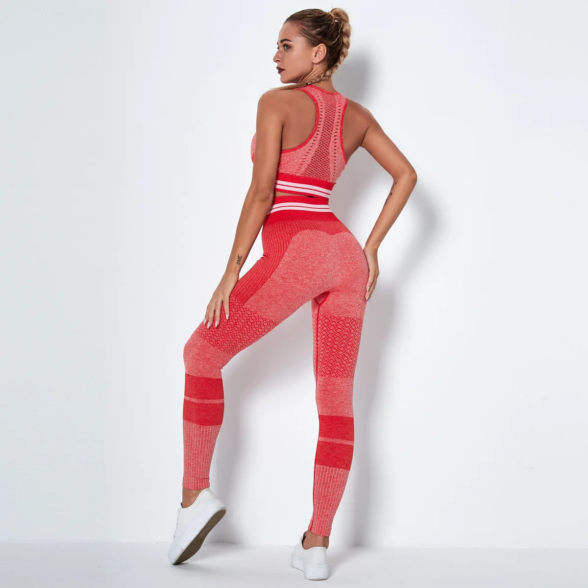 

Women Long Sleeve Yoga Set Gym Workout Clothes Fitness Crop Top High Waist Seamless Leggings 2pcs/set Sport Suit Activewear