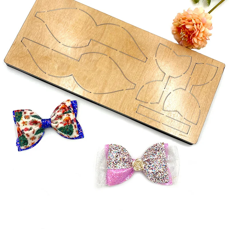 Деревянный высекальный штамп BY19 для шпильки с бантом особой формы, подходит для большинства машин