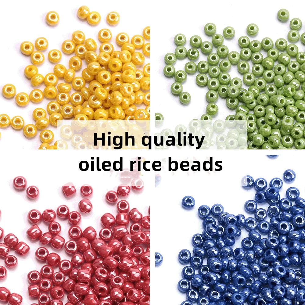 

1.88mm high quality oiling glass rice beads DIY beading materials jewelry accessories, etc