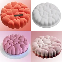 round 7 inch stitching heart shaped silicone mold pillow mousse cake diy chocolate mold baking accessories cake decorating tools