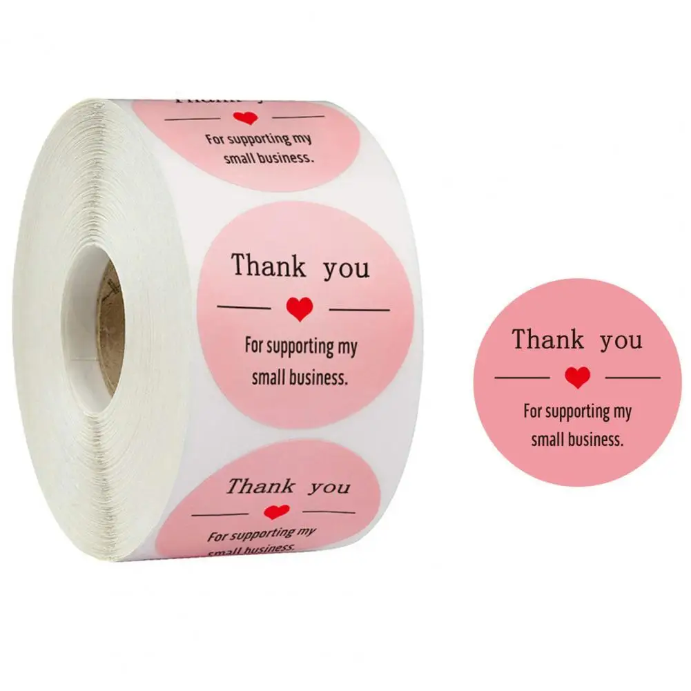 

1 Roll Round Thank You Stickers Easy to Stick PVC Convenient DIY Stickers for Scrapbooking
