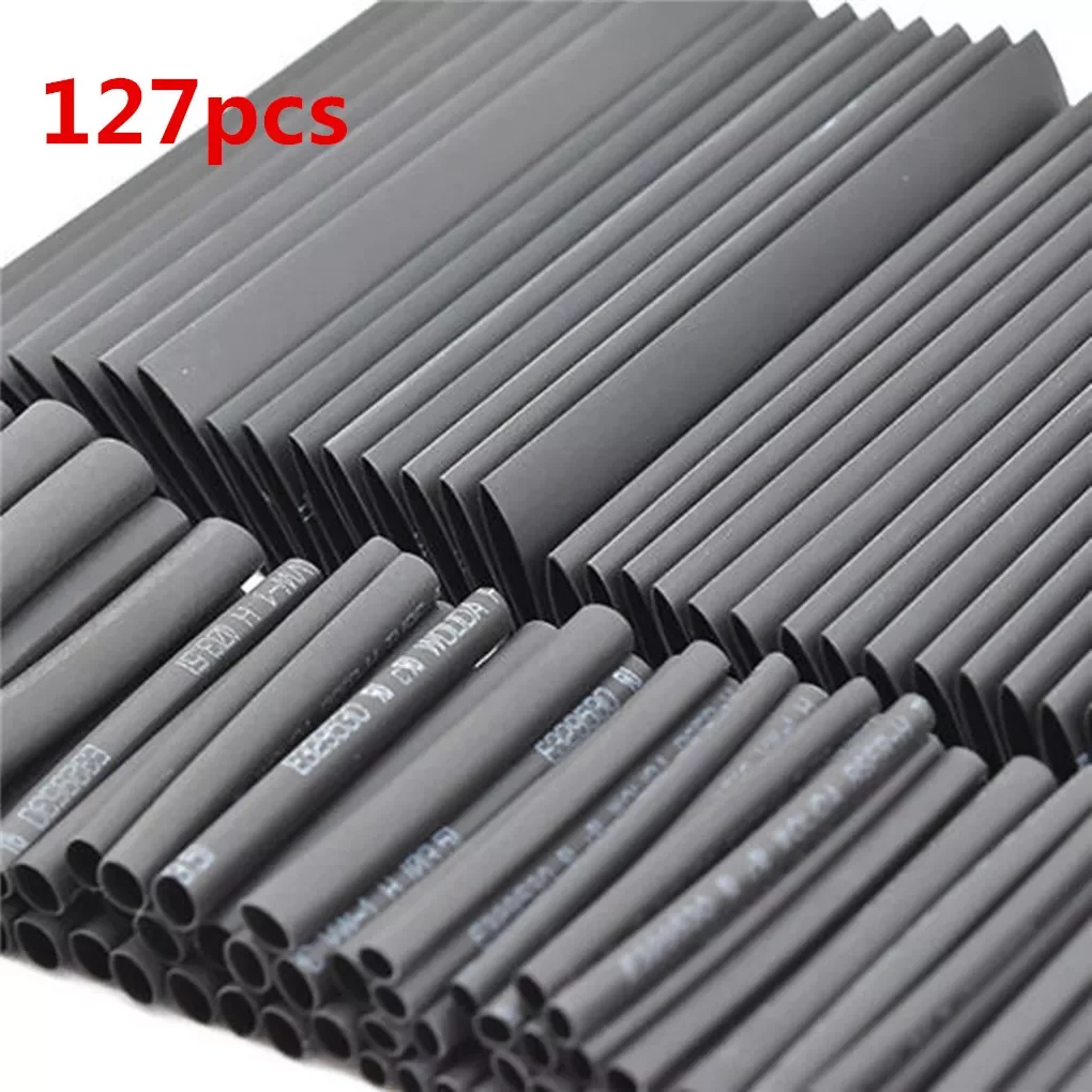 

127 Pcs Heat Shrink Sleeving Tube Tube Assortment Kit Electrical Connection Electrical Wire Wrap Cable Waterproof Shrinkage 2 1