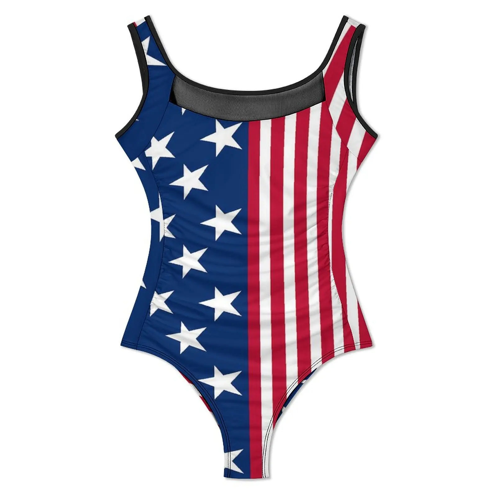 США купальник с принтом флага американские звезды и полосы Купальники цельные