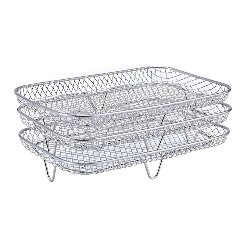 

Air Fryer Rack For Ninja Foodi DZ201 DZ100, Multi-Layer Food Dehydrator Rack Toast Rack Grill Air Fryer Accessorie