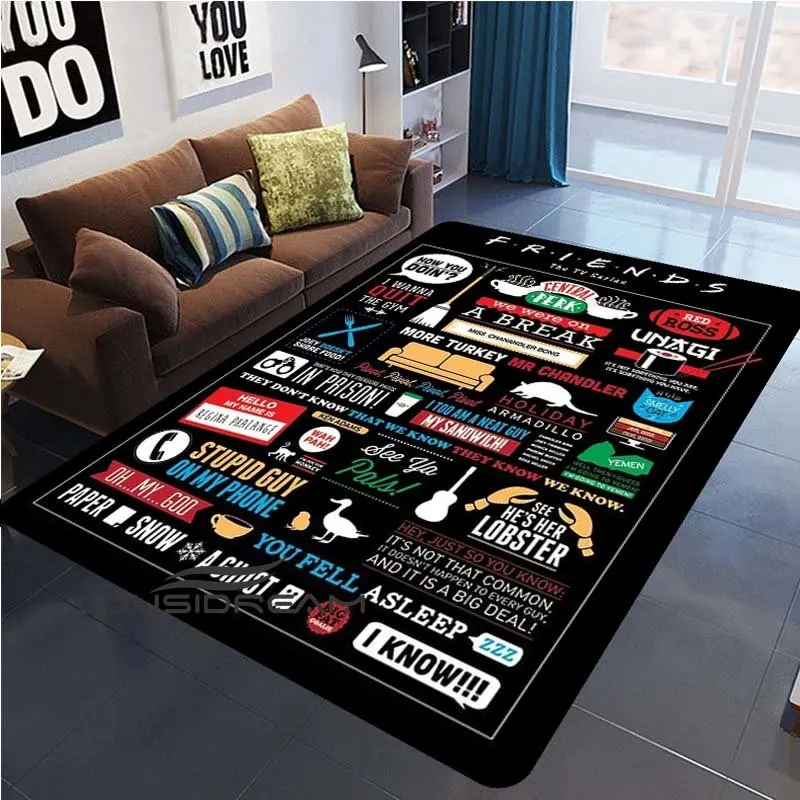 

3D Printing Friends Tv Show Floor Mats Doormats Home Runner Rug Carpet for Bedroom Kids Play Mat Nursery Throw Rugs Yoga Mat