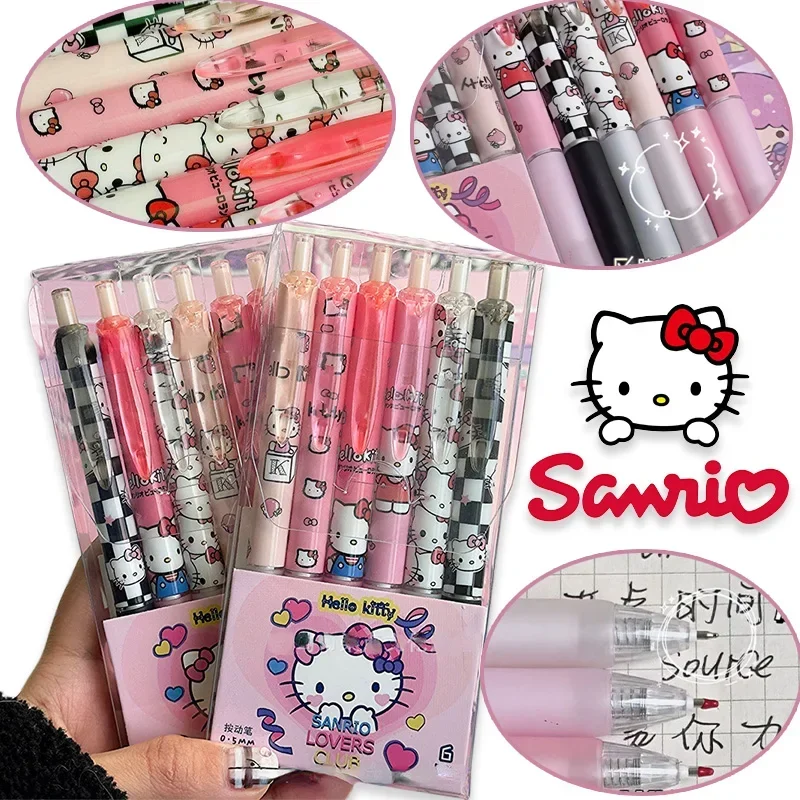 Sanrio Hello Kitty нейтральная ручка аниме набор гелевая для девочек канцелярские