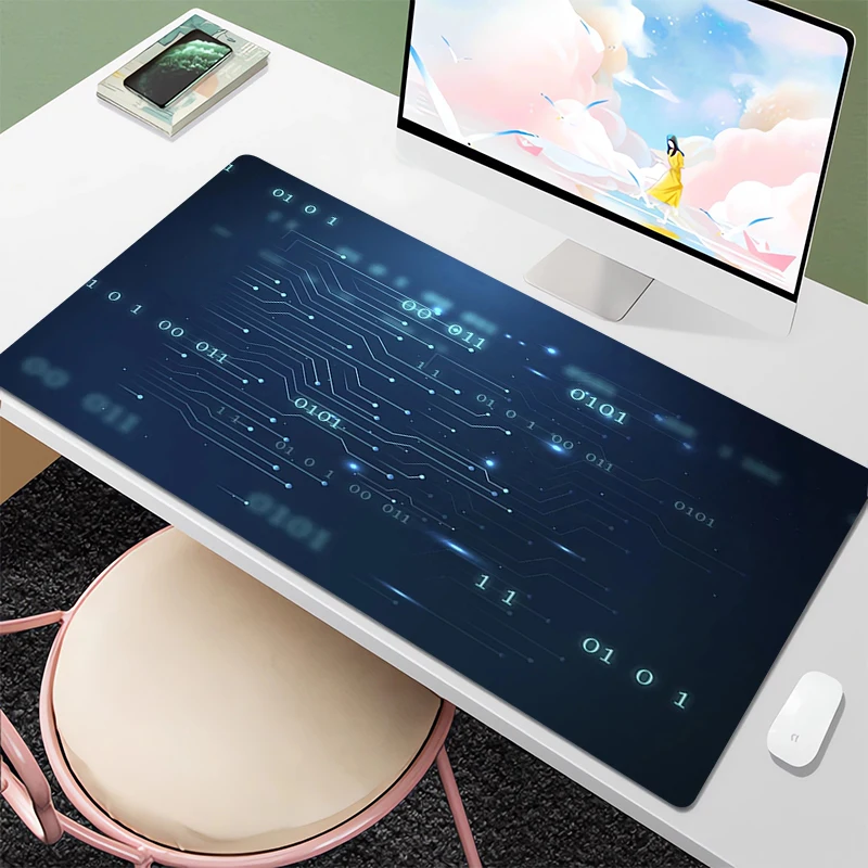 

Big Mouse Pad Xxl Matrix Binary Code Keyboard Gaming Pc Gamer Accessories Computer Table Laptop Mat Desk Carpet Desktops Deskpad