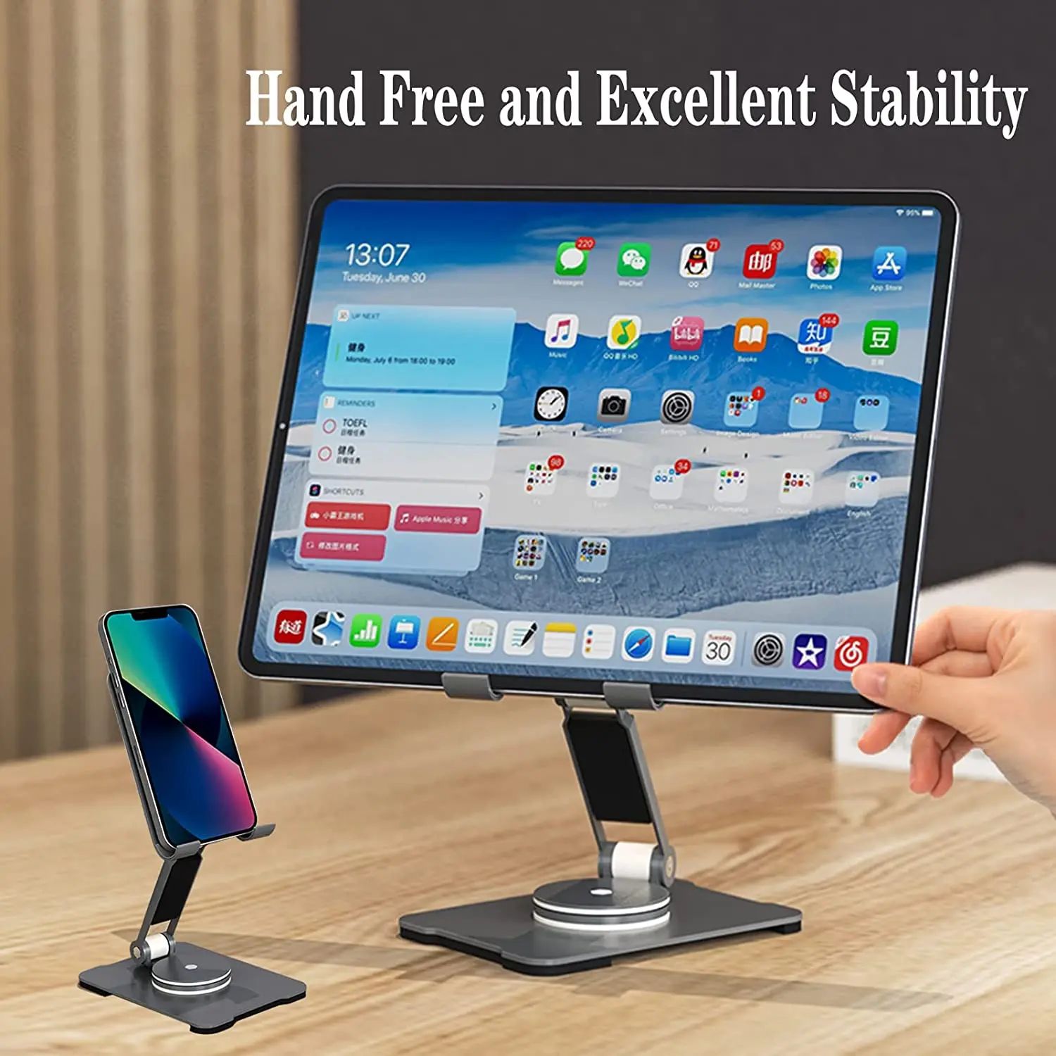 Tablet Stand 360° Rotation Adjustable Foldable Holders for iPad Phone Samsung Xiaomi Lenovo Huawei Tablet Bracket Support