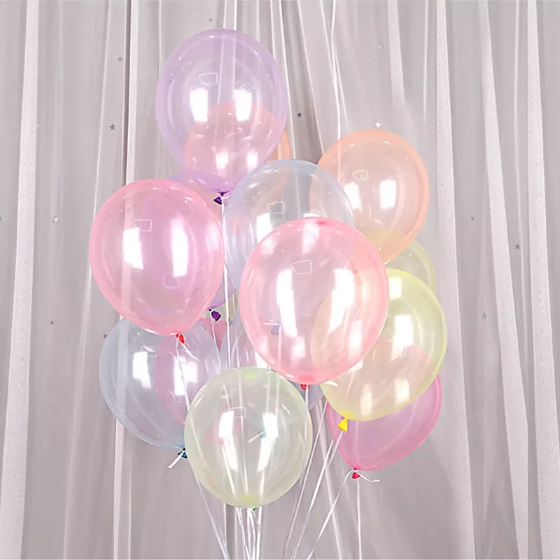 

NEW2022 10/20pcs 12inch Colorful Clear Crystal Balloons Happy Birthday Party Wedding Festival Decoration Balloon Kids Toy Latex