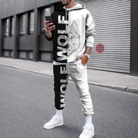 fashion mens clothing suit autumn winter pullover sweashirts skull men tracksuit 3d printed casual hoodies jogger pants 2pc set