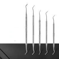 1pcestainless steel double ends dentist teeth clean hygiene probe hook pick dental tool products