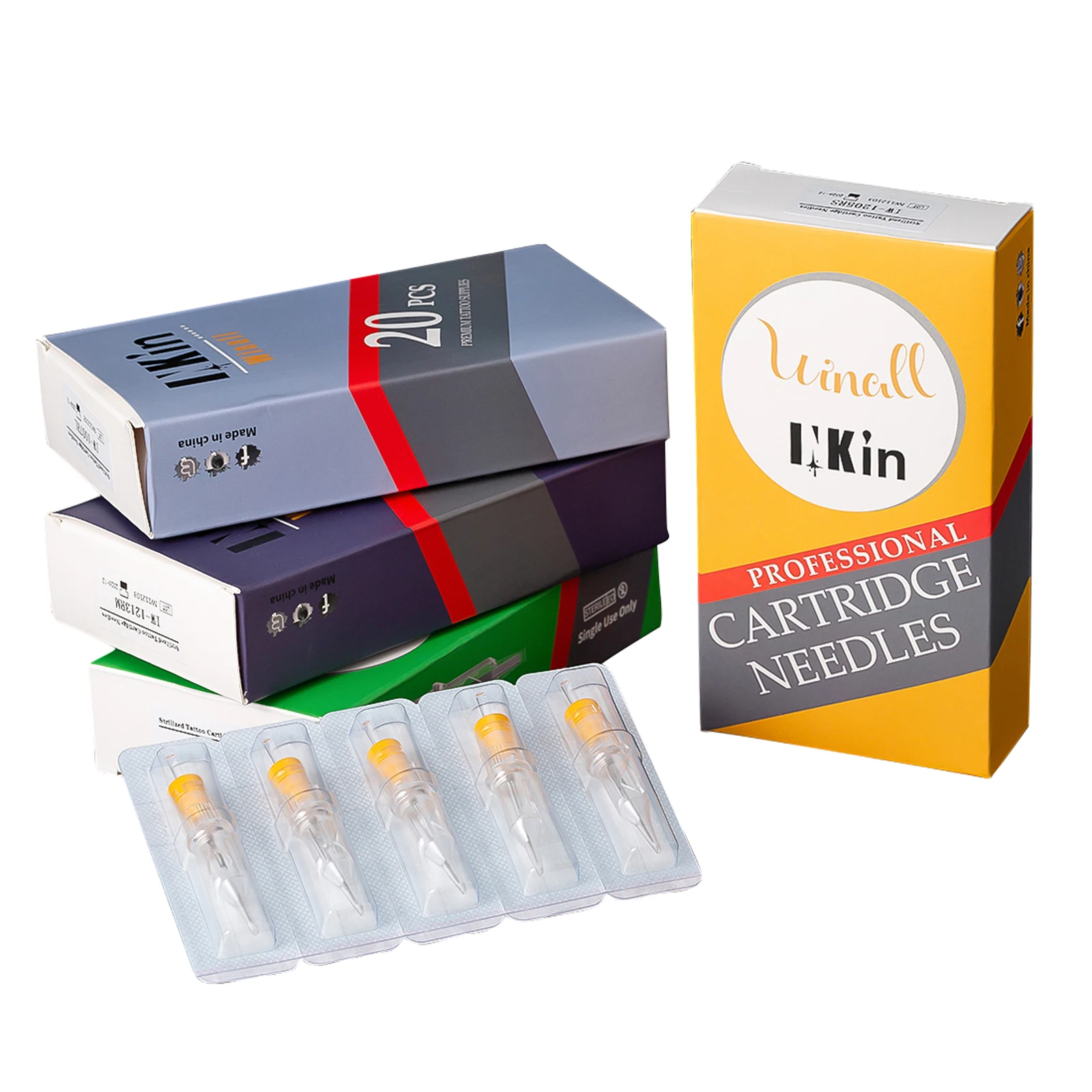 иглы для татуировки Иглы тату-картриджей INKin Winall 120 шт. разные цвета 3RL 5RL 7RL9RL 5RS 7M1 9M1