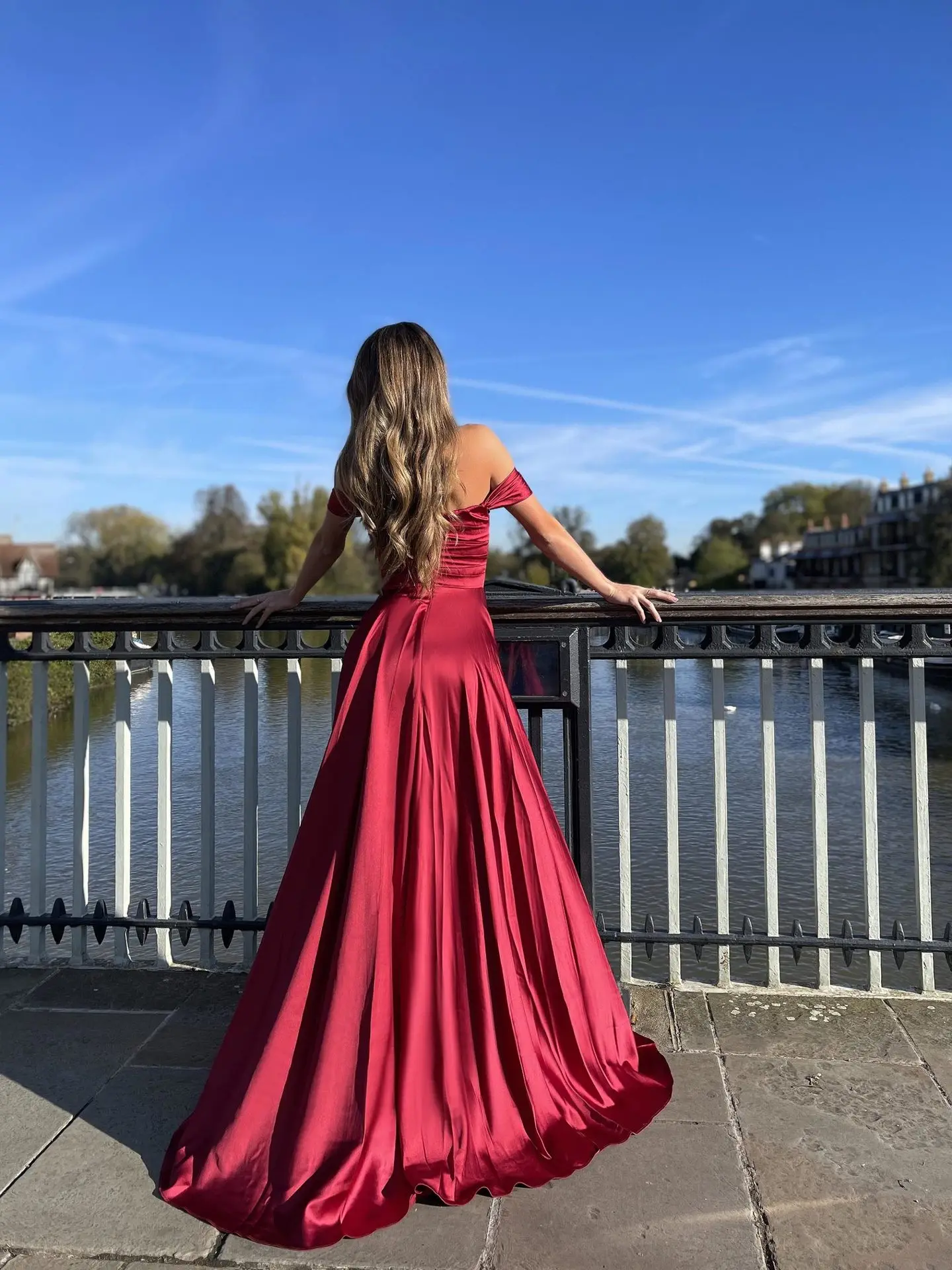 New Red Dress One Shoulder SplitySexLong Bridesmaid Dresses Sweet Memory Bride Guest Prom Graduation Vestidos Wedding Party Robe