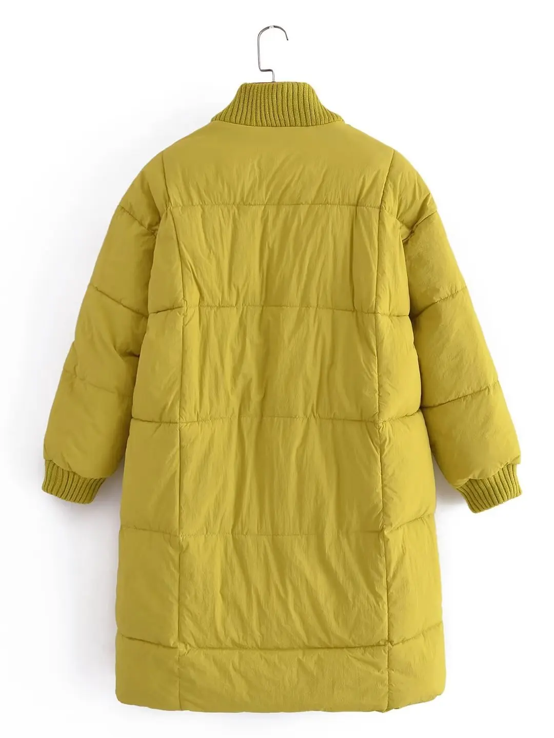 Knitted Collar Cotton-padded Jacket Women 2022 New Fashion High Waist Drawstring Winter Jacket Women