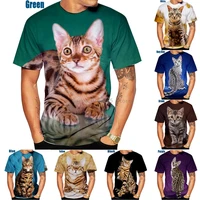 men cool t shirt funny 3d tshirt print cat short sleeve summer tops tees teen graphic tee cute shirt funny gifts s3xl