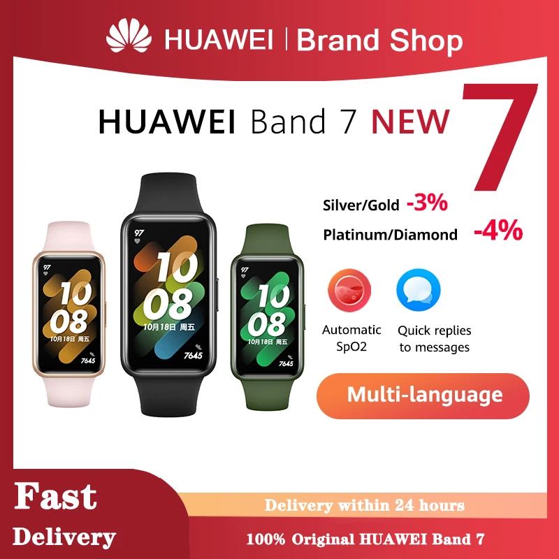

HUAWEI Band 7Jam Tangan Gelang Gelang Asli 1.47 "Layar FullView Baterai 2 Minggu Pengisian Cepat Pemantauan Denyut Jantung