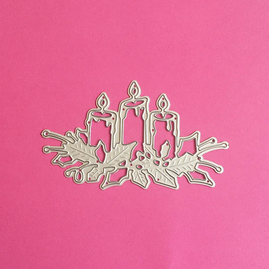 Альбом для скрапбукинга с изображением свечи цветов листьев режущие штампы